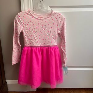 NWT Girls Cat & Jack Heart Dress, 7/8